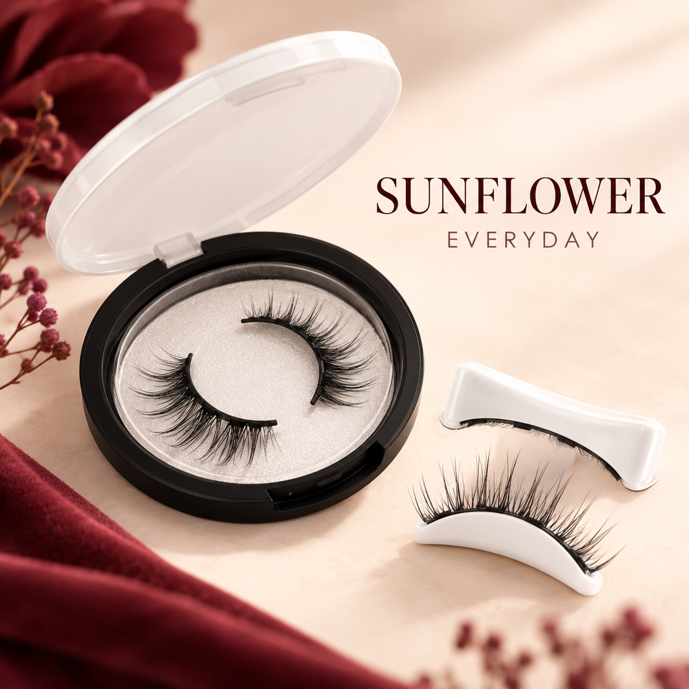 Zevelo Sunflower style with magnetic lashes, applicator and storage case